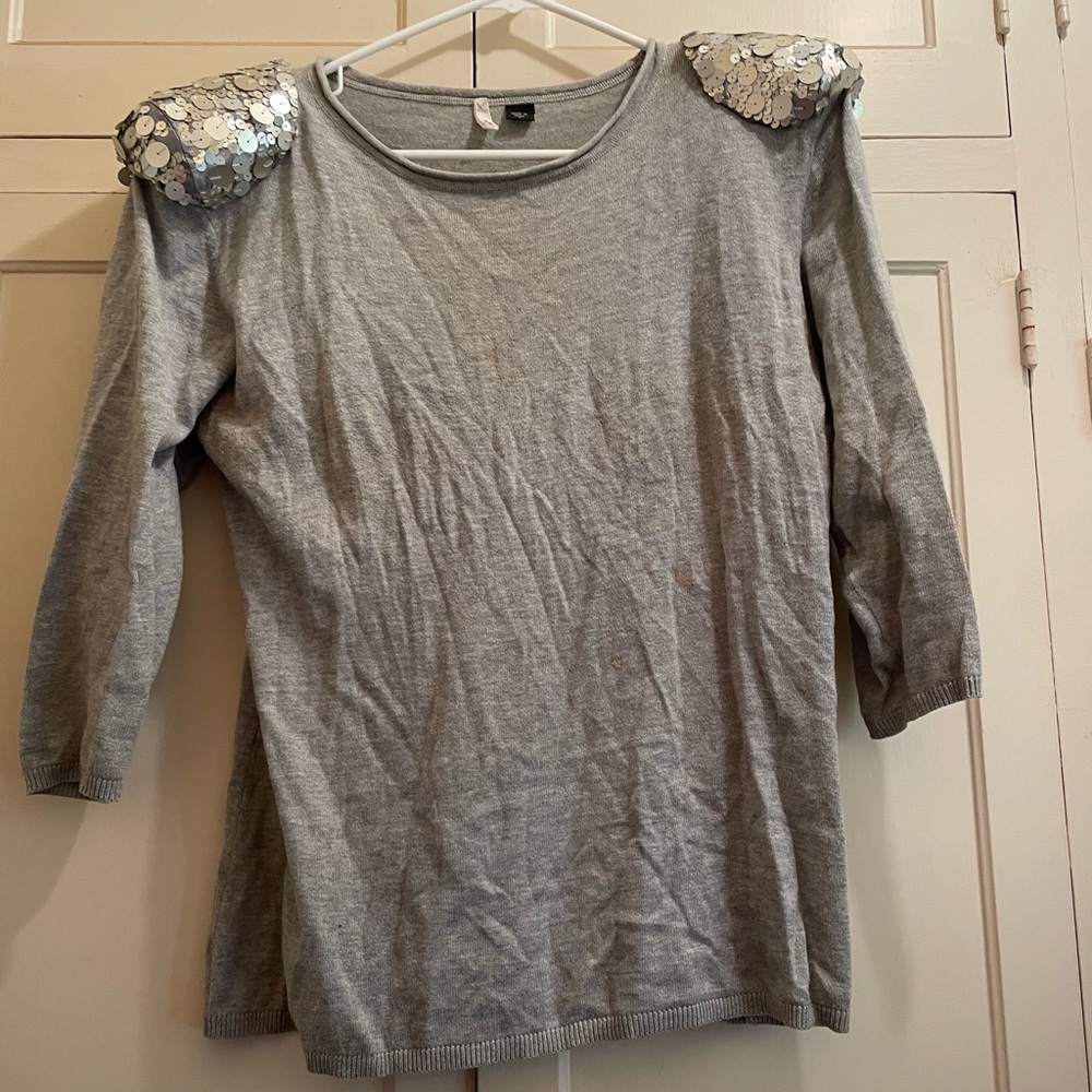 Smitten sweater with sequined epaulets